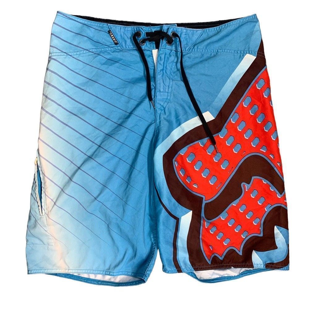 Fox Head Racing Board Shorts Men's Size 34. Blue and Red